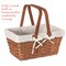 Double Handle Woodchip Basket with Liner - Perfect as Toy Organizer, Storing Fresh Fruits or Safeguarding Your Must-Have Beach Essentials for Unforgettable Holidays or Picnic Parties